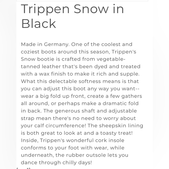 TRIPPEN Snow US 6.5-7 Black Fur Lined Leather Booties Made in Germany Orig $455 - Picture 4 of 13